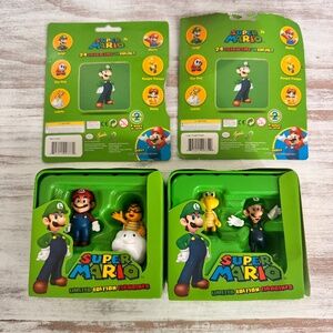 Super Mario Ltd Ed Figurines Luigi & Koopa Troopa & Super Mario & Lakitu w/ Tin‎